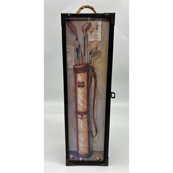 Golf theme wooden wine gift box - Picture 1 of 9